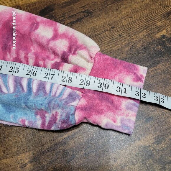 honeyme Tie Dye V Neck Sweatshirt M Soft Stretch Bright Colorful Art To Wear - Picture 8 of 10